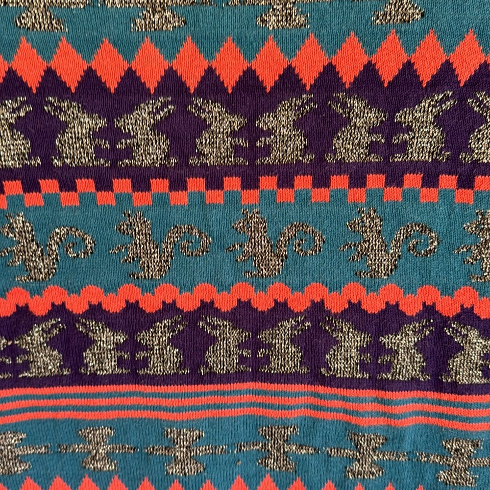 Little Marc Jacobs Purple Orange Blue Silver Metallic Sweater sz 12 kids